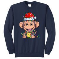 Funny Monkey Wearing Santa Hat Christmas Gift Sweatshirt