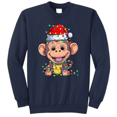 Funny Monkey Wearing Santa Hat Christmas Gift Sweatshirt