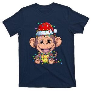 Funny Monkey Wearing Santa Hat Christmas Gift T-Shirt