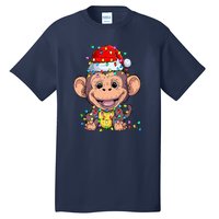 Funny Monkey Wearing Santa Hat Christmas Gift Tall T-Shirt