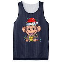 Funny Monkey Wearing Santa Hat Christmas Gift Mesh Reversible Basketball Jersey Tank