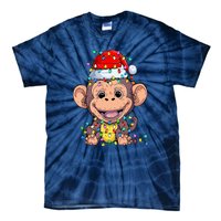 Funny Monkey Wearing Santa Hat Christmas Gift Tie-Dye T-Shirt