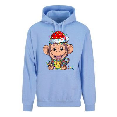 Funny Monkey Wearing Santa Hat Christmas Gift Unisex Surf Hoodie