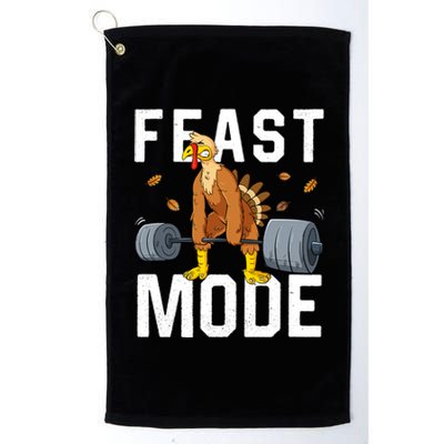 Feast Mode Weightlifting Turkey Day Thanksgiving Christmas Gift Platinum Collection Golf Towel