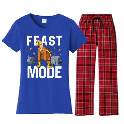 Feast Mode Weightlifting Turkey Day Thanksgiving Christmas Gift Women's Flannel Pajama Set