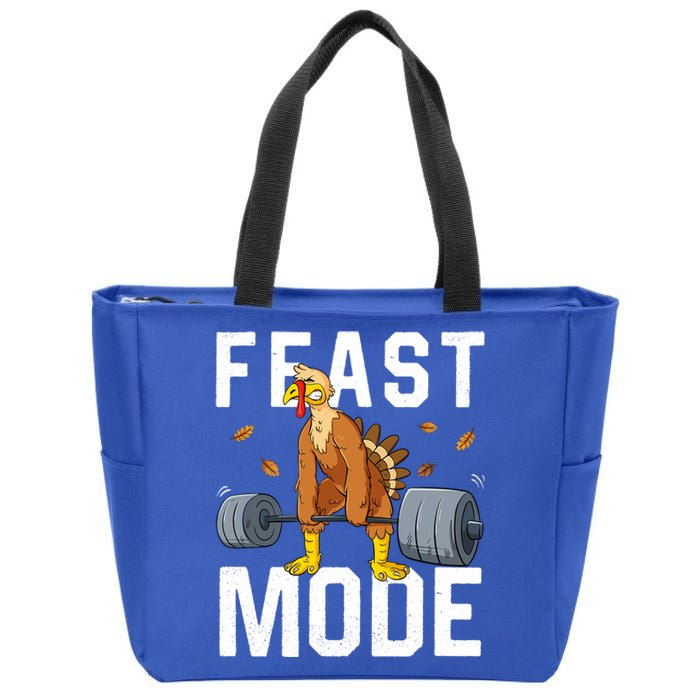 Feast Mode Weightlifting Turkey Day Thanksgiving Christmas Gift Zip Tote Bag