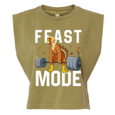 Feast Mode Weightlifting Turkey Day Thanksgiving Christmas Gift Garment-Dyed Women's Muscle Tee