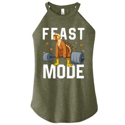 Feast Mode Weightlifting Turkey Day Thanksgiving Christmas Gift Women's Perfect Tri Rocker Tank