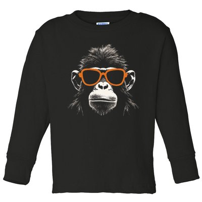 Funny Monkey with sunglasses cool Graffiti Urban art street Toddler Long Sleeve Shirt