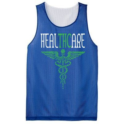 Funny Marijuana Weed Pot Cannabis Hemp Healthcare Thc Gift Mesh Reversible Basketball Jersey Tank