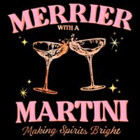 Funny Merrier With A Martini Bachelorette Merry Christmas Gift Backpack