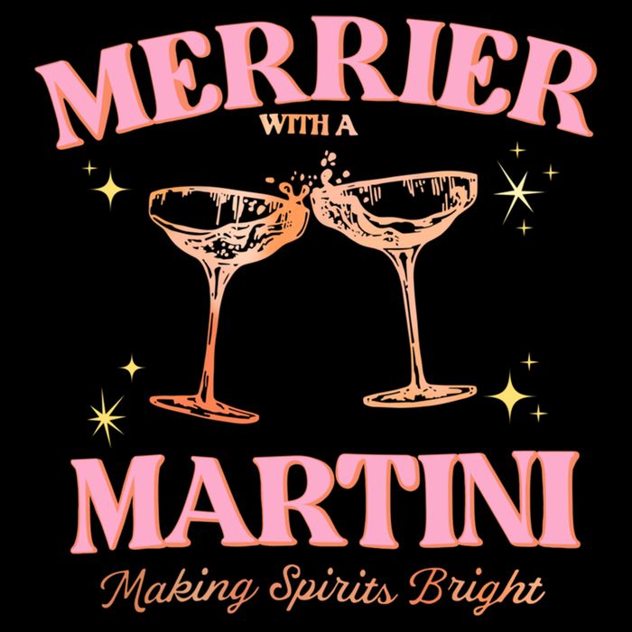 Funny Merrier With A Martini Bachelorette Merry Christmas Gift Backpack