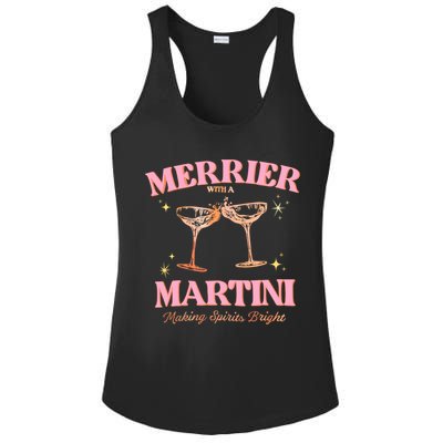 Funny Merrier With A Martini Bachelorette Merry Christmas Gift Ladies PosiCharge Competitor Racerback Tank