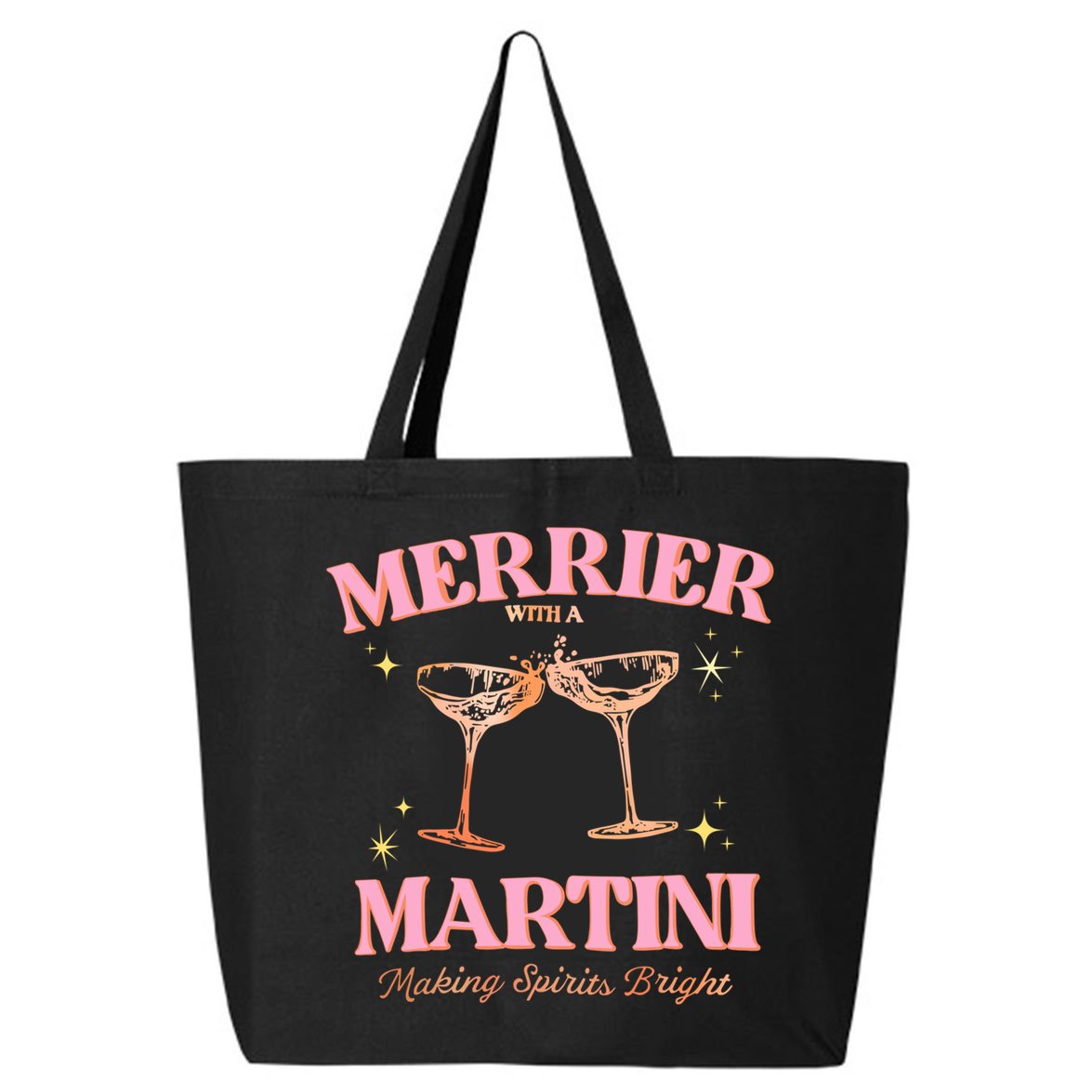 Funny Merrier With A Martini Bachelorette Merry Christmas Gift 25L Jumbo Tote