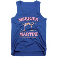 Funny Merrier With A Martini Bachelorette Merry Christmas Gift Tank Top