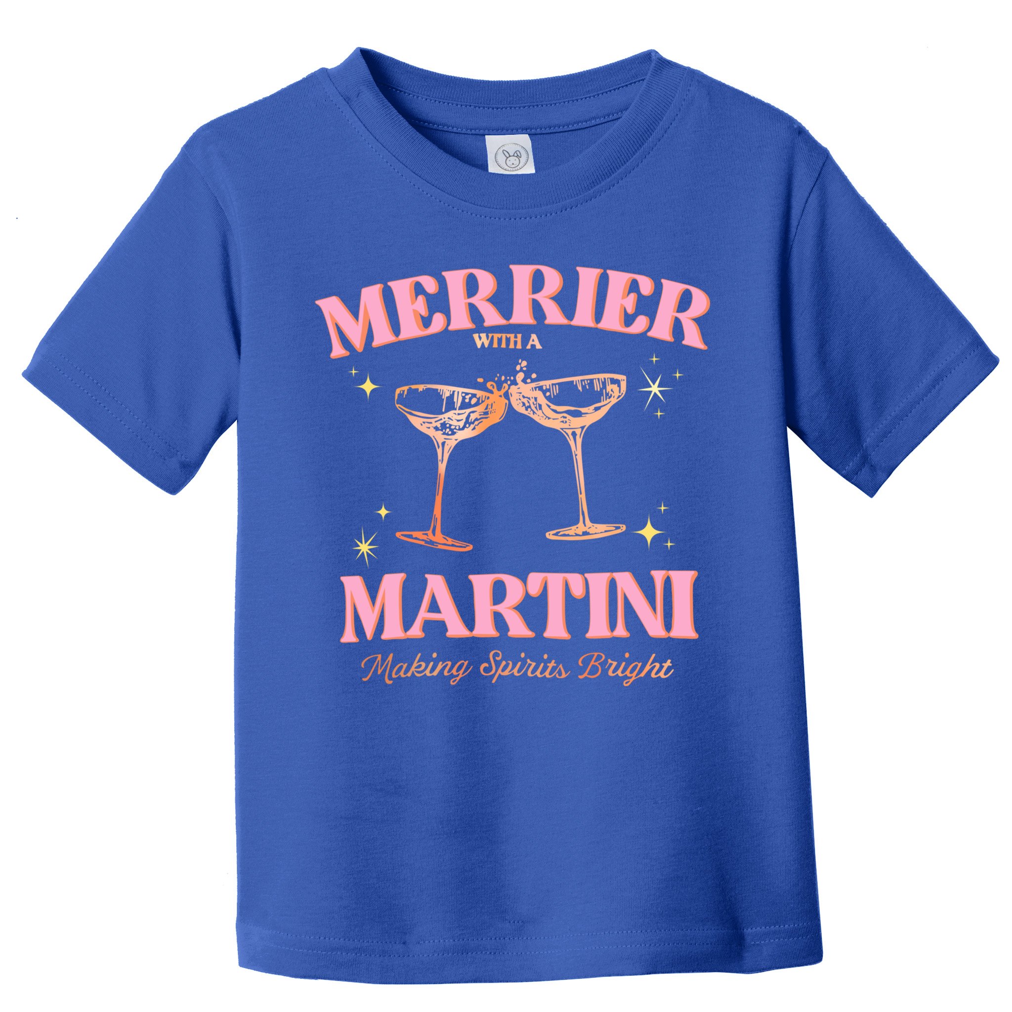 Funny Merrier With A Martini Bachelorette Merry Christmas Gift Toddler T-Shirt
