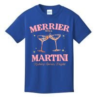 Funny Merrier With A Martini Bachelorette Merry Christmas Gift Kids T-Shirt