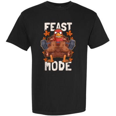 Feast Mode Weightlifting Turkey Day Thanksgiving Christmas Garment-Dyed Heavyweight T-Shirt