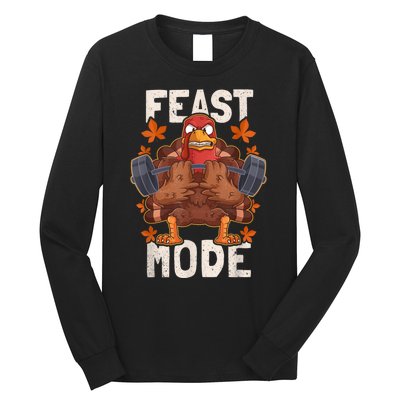 Feast Mode Weightlifting Turkey Day Thanksgiving Christmas Long Sleeve Shirt