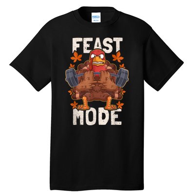 Feast Mode Weightlifting Turkey Day Thanksgiving Christmas Tall T-Shirt