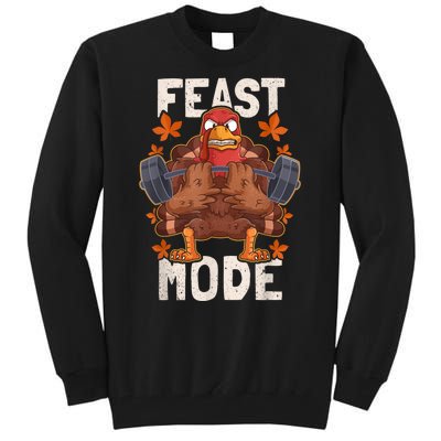 Feast Mode Weightlifting Turkey Day Thanksgiving Christmas Tall Sweatshirt