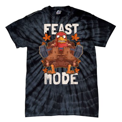 Feast Mode Weightlifting Turkey Day Thanksgiving Christmas Tie-Dye T-Shirt