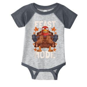 Feast Mode Weightlifting Turkey Day Thanksgiving Christmas Infant Baby Jersey Bodysuit