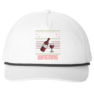 Funny Merry Winemas Ugly Christmas Style Wine Lovers Meaningful Gift Snapback Five-Panel Rope Hat