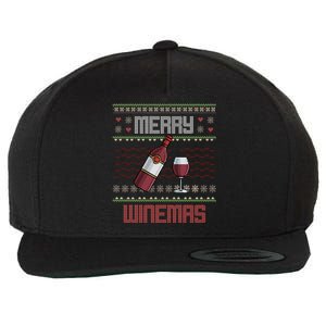 Funny Merry Winemas Ugly Christmas Style Wine Lovers Meaningful Gift Wool Snapback Cap