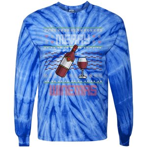 Funny Merry Winemas Ugly Christmas Style Wine Lovers Meaningful Gift Tie-Dye Long Sleeve Shirt