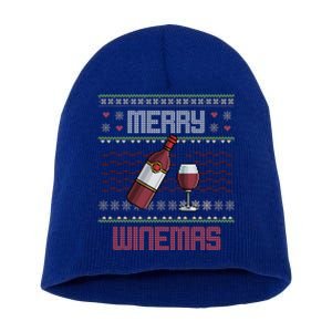 Funny Merry Winemas Ugly Christmas Style Wine Lovers Meaningful Gift Short Acrylic Beanie