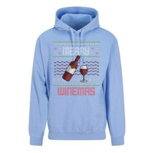 Funny Merry Winemas Ugly Christmas Style Wine Lovers Meaningful Gift Unisex Surf Hoodie