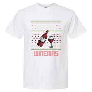 Funny Merry Winemas Ugly Christmas Style Wine Lovers Meaningful Gift Garment-Dyed Heavyweight T-Shirt