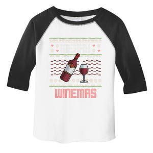 Funny Merry Winemas Ugly Christmas Style Wine Lovers Meaningful Gift Toddler Fine Jersey T-Shirt