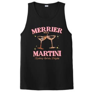 Funny Merrier With A Martini Bachelorette Merry Christmas Cool Gift PosiCharge Competitor Tank