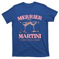 Funny Merrier With A Martini Bachelorette Merry Christmas Cool Gift T-Shirt