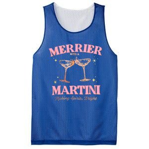 Funny Merrier With A Martini Bachelorette Merry Christmas Cool Gift Mesh Reversible Basketball Jersey Tank