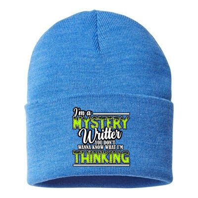 Funny Mystery Writer Quote Mystery Writer Author Saying Meaningful Gift Sustainable Knit Beanie