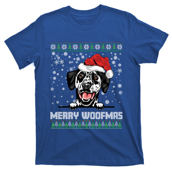 Funny Merry Woofmas Dalmatian Christmas Dog Lovers Xmas Gift T-Shirt