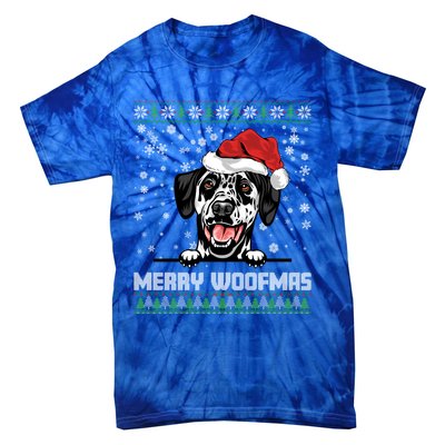 Funny Merry Woofmas Dalmatian Christmas Dog Lovers Xmas Gift Tie-Dye T-Shirt