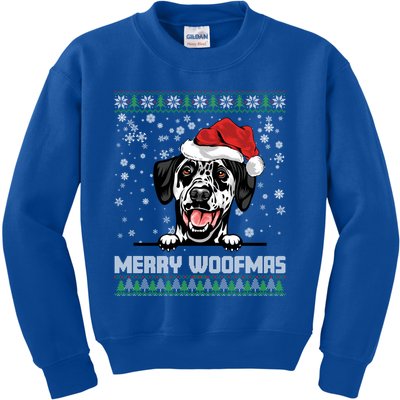 Funny Merry Woofmas Dalmatian Christmas Dog Lovers Xmas Gift Kids Sweatshirt