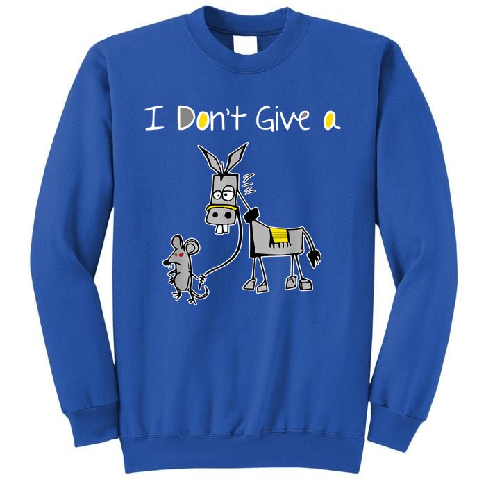 Funny MOUSE WALKING A DONKEY I Don't Give Rats Ass Mouse Sweatshirt