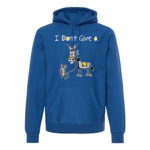 Funny MOUSE WALKING A DONKEY I Don't Give Rats Ass Mouse Premium Hoodie