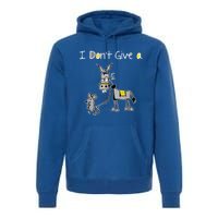 Funny MOUSE WALKING A DONKEY I Don't Give Rats Ass Mouse Premium Hoodie