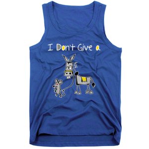 Funny MOUSE WALKING A DONKEY I Don't Give Rats Ass Mouse Tank Top