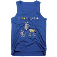 Funny MOUSE WALKING A DONKEY I Don't Give Rats Ass Mouse Tank Top