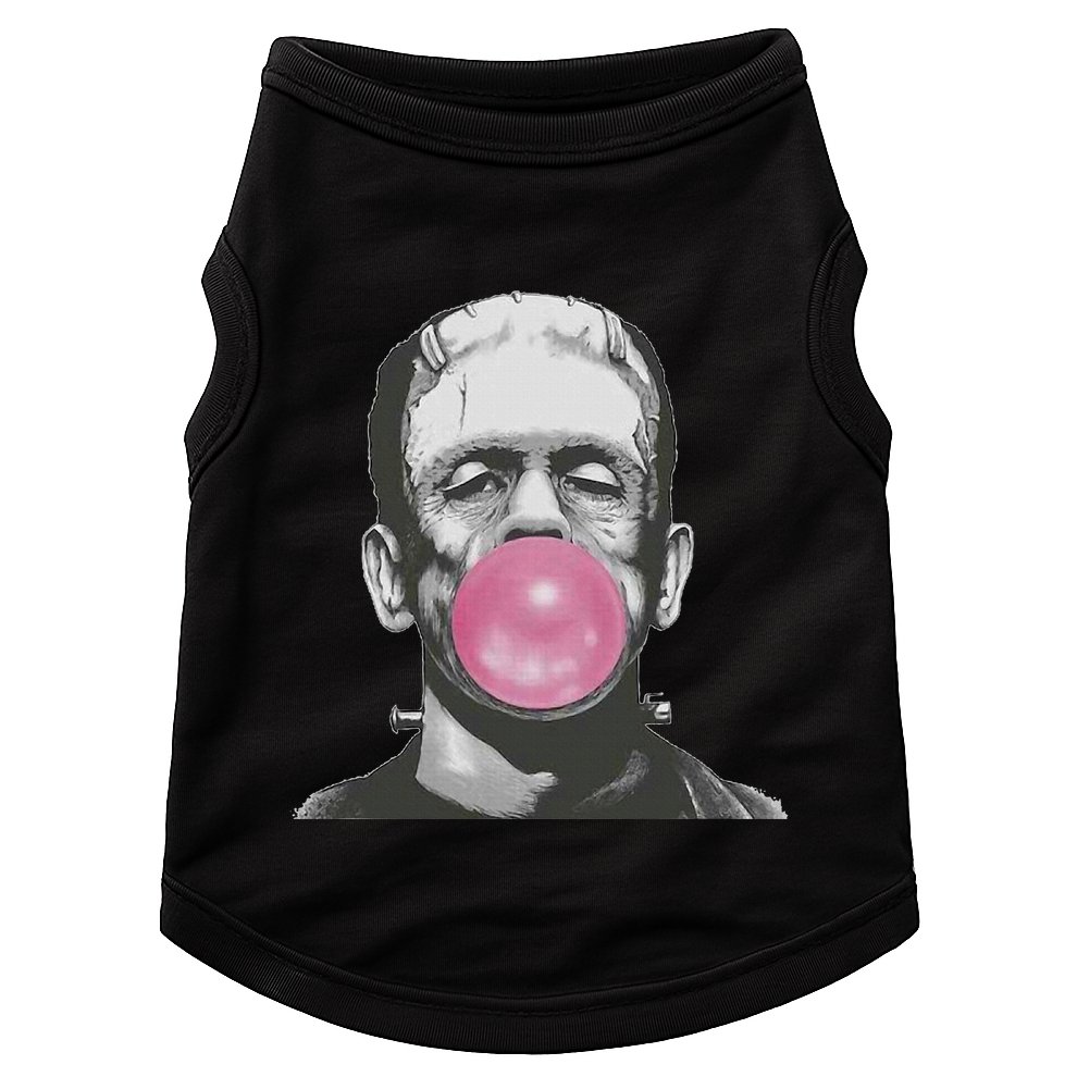 Frankenstein Monster With Pink Bubblegum Bubble Doggie Tank