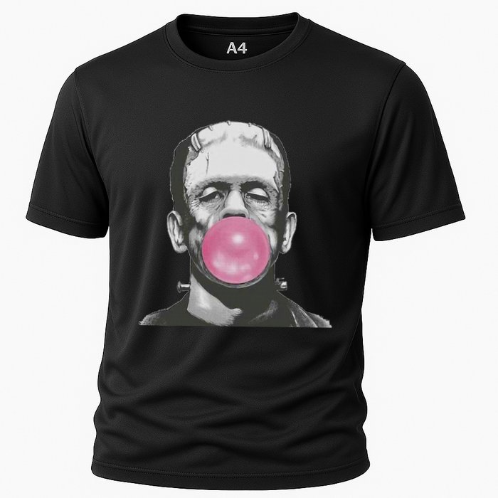 Frankenstein Monster With Pink Bubblegum Bubble Cooling Performance Crew T-Shirt