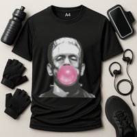 Frankenstein Monster With Pink Bubblegum Bubble Cooling Performance Crew T-Shirt