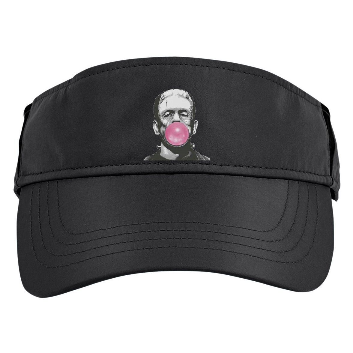 Frankenstein Monster With Pink Bubblegum Bubble Adult Drive Performance Visor